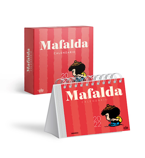 Mafalda 2022, Calendario Escritorio Rojo CON CAJA